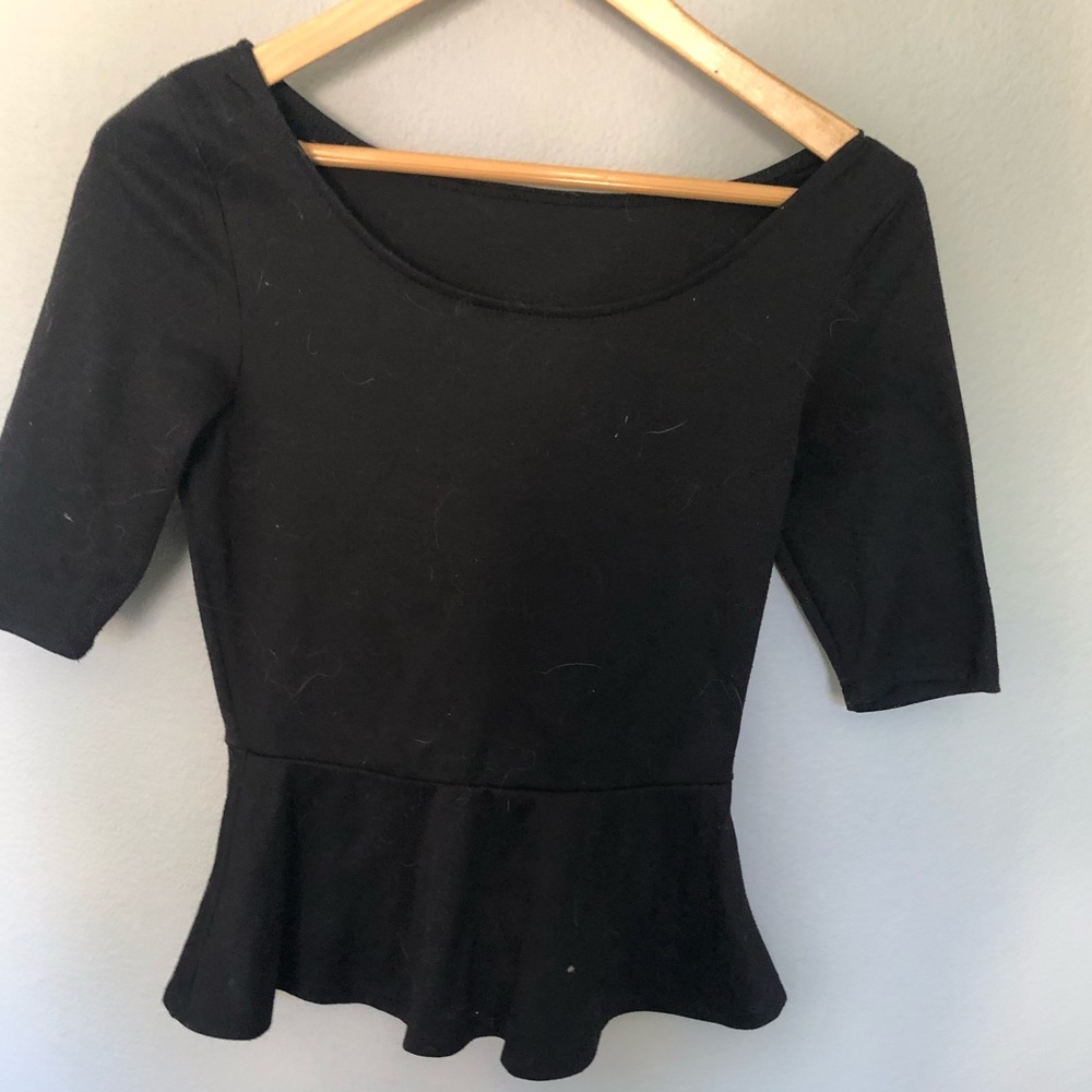 Black peplum top